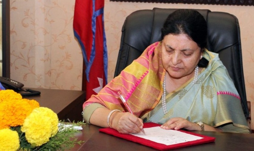 राष्ट्रपति भण्डारीले जारी गरिन ६ अध्यादेश