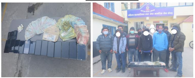 ललितपुरको कोन्ज्योसोमबाट १५ जुवाडे पक्राउ